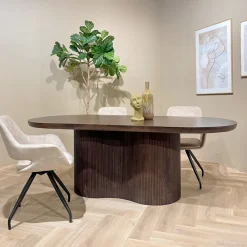 Sohome Ovale Eettafel|Ovale Eettafel Sadey Mangohout, kleur Bruin