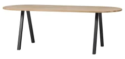WOOOD Ovale Eettafel|Ovale Eettafel Tablo met 2-standen poot, 220 x 90cm Onbehandeld