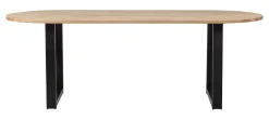 WOOOD Ovale Eettafel|Ovale Eettafel Tablo met U-poot, 220 x 90cm Onbehandeld
