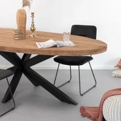 Sohome Ovale Eettafel|Ovale Eettafel Yannick Mango met staal