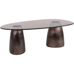 Richmond Interiors Glazen Salontafel|Organische Salontafel|Ovale Salontafel Hayden Glas, 128 x 69cm