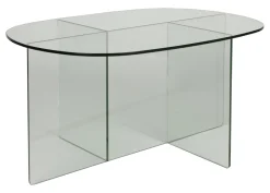 Zuiver Glazen Salontafel|Ovale Salontafel Linea Glas, 80 x 60cm