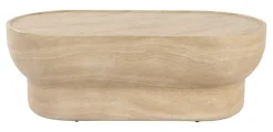 Zuiver Travertin Salontafel|Ovale Salontafel Noble Travertinlook, 100 x 50cm