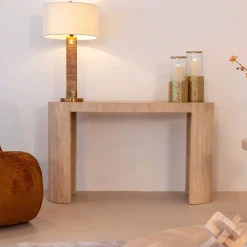 Richmond Interiors Sidetables|Ovale Sidetable Biltmore Travertin, 140cm Beige