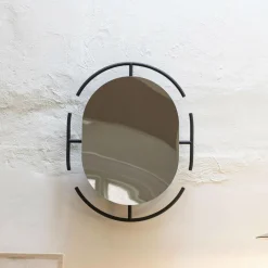 Zuiver Zwarte Spiegels|Ovale Spiegel Emma 70 x 56cm, kleur Zwart