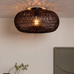 GOOD&MOJO Plafondlampen|Plafondlamp Arizona Bamboe, 50cm Burgundy