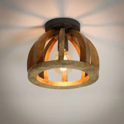 LifestyleFurn Plafondlampen|Plafondlamp Brenner Mangohout Massief mango naturel