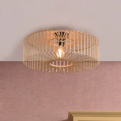 GOOD&MOJO Plafondlampen|Plafondlamp Bromo Rond, Bamboe Naturel