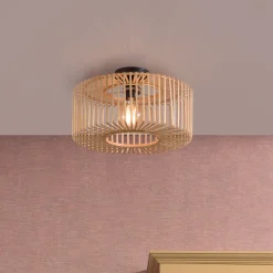 GOOD&MOJO Plafondlampen|Plafondlamp Bromo Rond, Bamboe Naturel