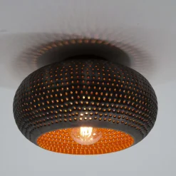 LifestyleFurn Plafondlampen|Plafondlamp Cecily Metaal, Ø35cm, kleur Zwart bruin