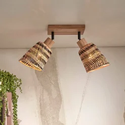 GOOD&MOJO Plafondlampen|Plafondlamp Java 2-lamps, Bamboe