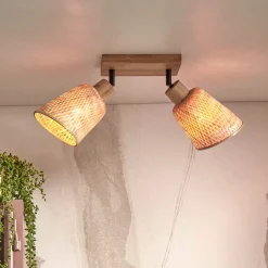 GOOD&MOJO Plafondlampen|Plafondlamp Java 2-lamps, Bamboe