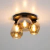 LifestyleFurn Plafondlampen|Plafondlamp Jenney Amber glas, 3-lamps