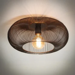 LifestyleFurn Plafondlampen|Plafondlamp Mallory Metaal, Ø43cm Zwart nikkel