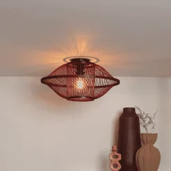 GOOD&MOJO Plafondlampen|Plafondlamp Maui Bamboe, kleur Burgundy