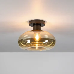 LifestyleFurn Plafondlampen|Plafondlamp Montrell glas Amber