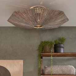 GOOD&MOJO Plafondlampen|Plafondlamp Panama Raffia, kleur Grijs