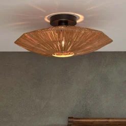 GOOD&MOJO Plafondlampen|Plafondlamp Panama Raffia, kleur Bruin