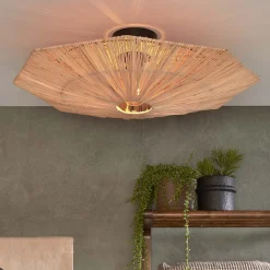 GOOD&MOJO Plafondlampen|Plafondlamp Panama Raffia, kleur Naturel