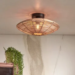 GOOD&MOJO Plafondlampen|Plafondlamp Tanami Rotan, 40cm Naturel