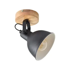 Urban Interiors Plafondlampen|Plafondspot Woody Single, kleur Vintage Black