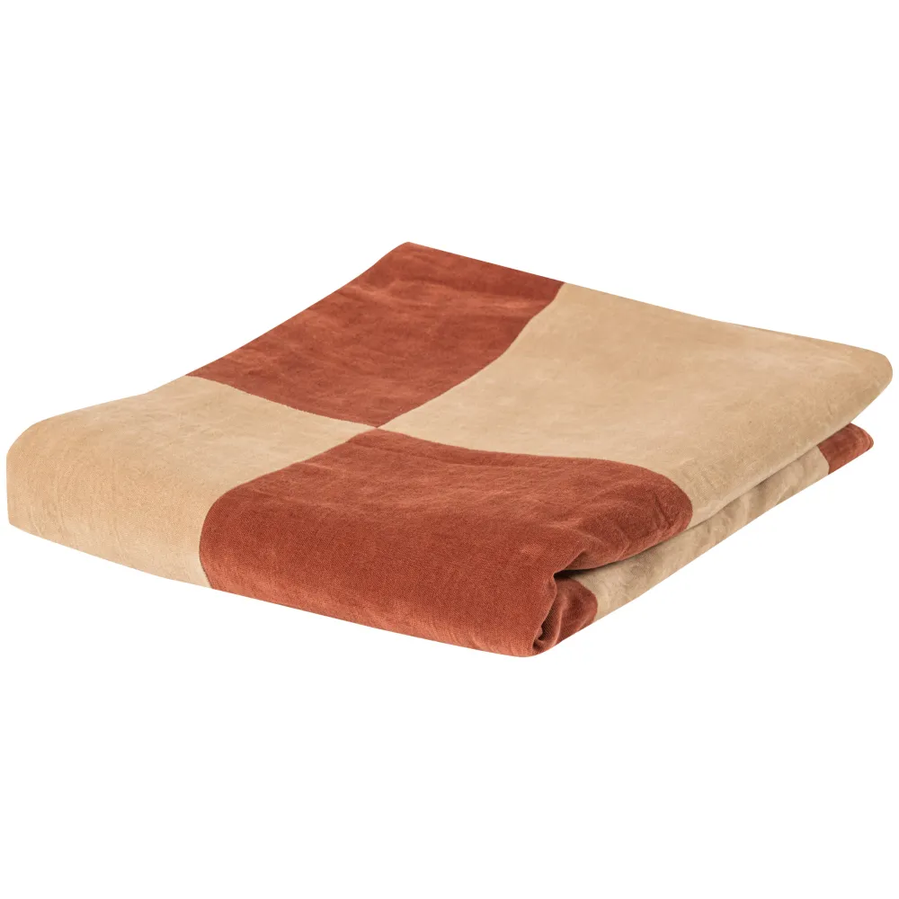 WOOOD Plaids|Plaid Zena 130 x 170cm, kleur Roestbruin/Beige