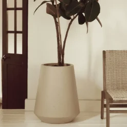 Kave Home Potten Voor Buiten|Potten & Manden|Plantenpot Calun Cement, Ø50cm Beige