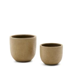 Kave Home Potten & Manden|Plantenpot Selvi Set van 2 stuks Lichtbruin
