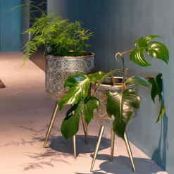 Dutchbone Potten & Manden|Plantenstandaard Botanique Goudkleurig