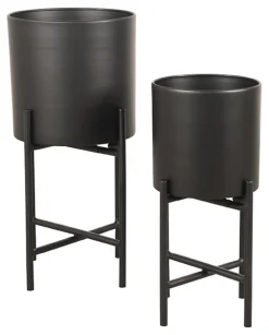 LABEL51 Potten & Manden|Plantenstandaard Plantin Set van 2 stuks, kleur Zwart