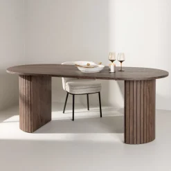 Nohr Ovale Eettafel|Plat Ovale Eettafel Adrin 200 x 90cm, kleur Mokka