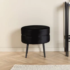 Nohr Poefs & Hockers|Poef Akela Velvet Zwart