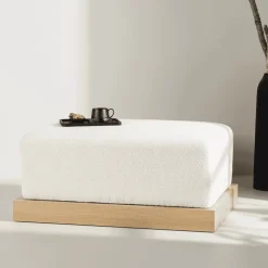 Nohr Poefs & Hockers|Poef Alaric Bouclé, kleur Wit