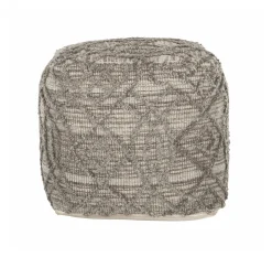 MUST Living Poefs & Hockers|Poef Angel 40cm, kleur Naturel / Grijs Naturel/Grijs