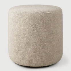 Ethnicraft Poefs & Hockers|Poef Barrow Structuurstof, 40cm
