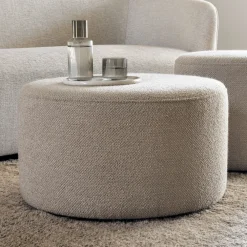 Ethnicraft Poefs & Hockers|Poef Barrow Structuurstof, 60cm