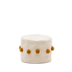 Kave Home Poefs & Hockers|Poef Manua 40cm, kleur Beige/geel Mosterd