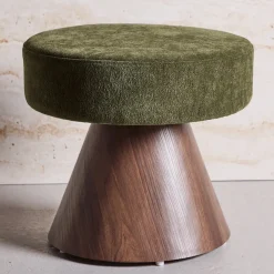 Nohr Poefs & Hockers|Poef Mikeisha 48cm, kleur /Mokka Groen