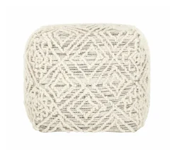 MUST Living Poefs & Hockers|Poef Quartz 40cm, kleur Grijs / Naturel Grijs/Naturel