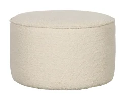 WOOOD Poefs & Hockers|Poef Sara Laag, Bouclé, kleur Crème Cru00e8me