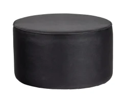 WOOOD Poefs & Hockers|Poef Sara Laag, PU, kleur Zwart