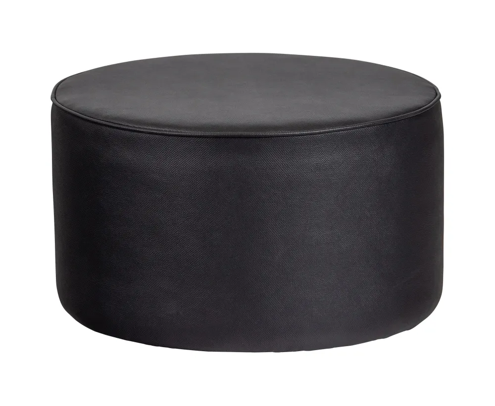 WOOOD Poefs & Hockers|Poef Sara Laag, PU, kleur Zwart