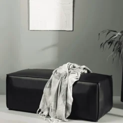 Nohr Poefs & Hockers|Poef Zorina Lederlook, kleur Zwart