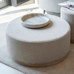 Eleonora Ronde Salontafel|Poefs & Hockers|Poef/Salontafel Avah Bouclé, 80cm