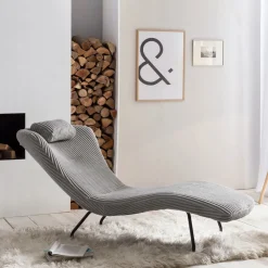 Artistiq Living Fauteuil Stof / Textiel|Relaxfauteuil Cathy Rib, kleur Lichtgrijs