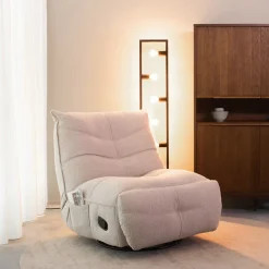 LABEL51 Fauteuil Stof / Textiel|Fauteuil Bouclé / Teddy|Relaxfauteuil Take It Easy Bouclé, kleur Naturel