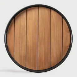 Ethnicraft Keukengerei|Rond Dienblad Core t.b.v. Outdoor Bijzettafel Tray 49cm ,Teakhout