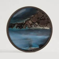 Ethnicraft Keukengerei|Rond Dienblad Linear Flow kleur Slate Slate Grey