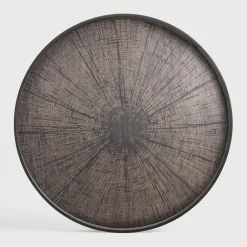 Ethnicraft Keukengerei|Rond Dienblad Slice 92cm, kleur Zwart