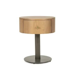 Eleonora Nachtkastjes|Nachtkastjes|Rond Nachtkastje Skye Eikenhout